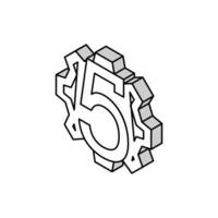 Sept nombre isométrique icône vecteur illustration