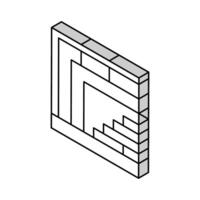 mur structure isométrique icône vecteur illustration