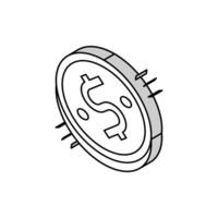 pièce de monnaie d'or isométrique icône vecteur illustration