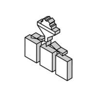 filtration neural réseau isométrique icône vecteur illustration