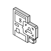 au m La technologie avec visage id isométrique icône vecteur illustration