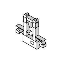 industriel Coupe équipement isométrique icône vecteur illustration
