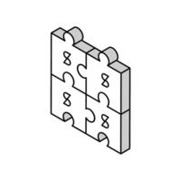 financier puzzle et diversification isométrique icône vecteur illustration