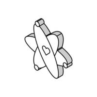 atome avec cœur coeur isométrique icône vecteur illustration