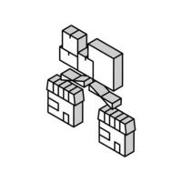 livraison à magasin paquets isométrique icône vecteur illustration