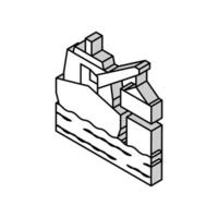 navire grue isométrique icône vecteur illustration