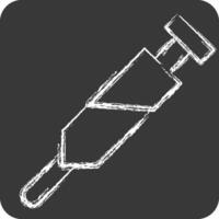 icône vaccination. en relation à médical symbole. craie style. Facile conception modifiable. Facile illustration vecteur
