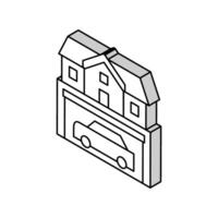 maison parking isométrique icône vecteur illustration