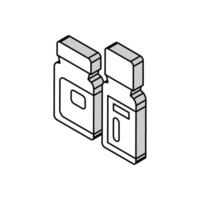 bouteilles avec homéopathie médical drogue isométrique icône vecteur illustration