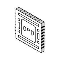 CPU semi-conducteur fabrication isométrique icône vecteur illustration