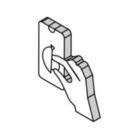 tournant numérique bouton sur téléphone intelligent écran isométrique icône vecteur illustration