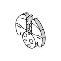 pneumonie inflammation isométrique icône vecteur illustration