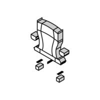 portable chasse chaise isométrique icône vecteur illustration