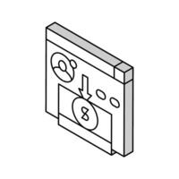 illustration vectorielle d'icône isométrique de retrait d'espèces vecteur