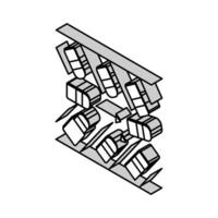 diagonale parking isométrique icône vecteur illustration