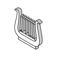 lyre musicien instrument Grèce isométrique icône vecteur illustration