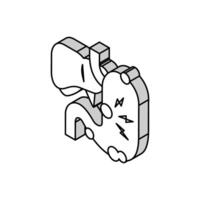 abdominal douleur hépatite isométrique icône vecteur illustration