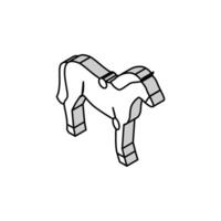 brucellose cheval isométrique icône vecteur illustration