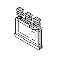 contenu programme isométrique icône vecteur illustration