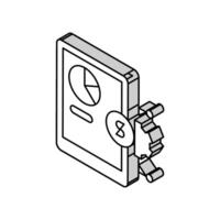 financier rapport sur tablette écran isométrique icône vecteur illustration