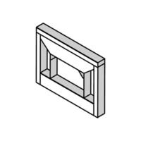 pergola arrière-cour construction isométrique icône vecteur illustration