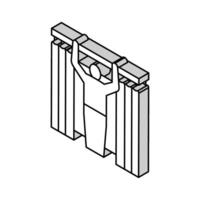 rideaux raccord isométrique icône vecteur illustration