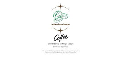 café magasin et nourriture logo conception pour logo designer ou la toile développeur vecteur