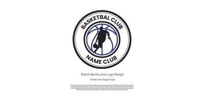 basketball logo conception pour club ou logo designer vecteur