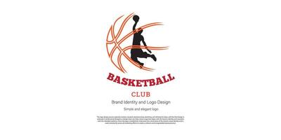 basketball logo conception pour club ou logo designer vecteur