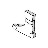trimestre chaussette isométrique icône vecteur illustration