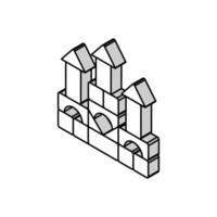 bâtiment blocs isométrique icône vecteur illustration