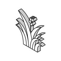 à base de plantes feuille isométrique icône vecteur illustration