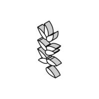 feuillage branche isométrique icône vecteur illustration