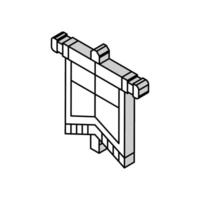 drapeau médiéval isométrique icône vecteur illustration