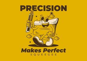 précision fait du parfait. raclette mascotte personnage en portant une lame, ancien style vecteur