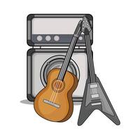 illustration de électrique guitare avec orateur vecteur