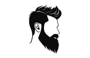 une la Coupe de cheveux avec barbe vecteur noir silhouette gratuit