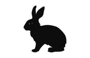 une Pâques lapin silhouette noir vecteur gratuit