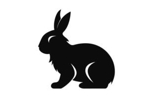 une Pâques lapin silhouette noir vecteur gratuit