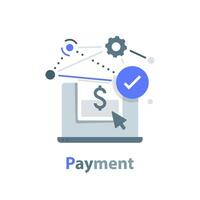 paiement, en ligne marketing, internet affaires processus, plat conception icône vecteur illustration