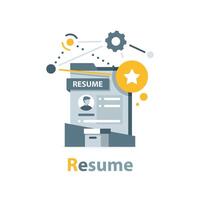 CV, humain Ressource la gestion et embauche concept, travail entretien,recrutement agence vecteur