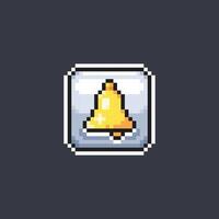 d'or cloche signe dans pixel art style vecteur