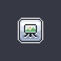 image dans Toile signe dans pixel art style vecteur