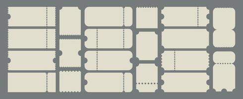 collection de coupon modèles. géométrique formes pour le conception de cinéma des billets, embarquement des billets, loterie, théâtre, festival, remises, bon. moderne vecteur ensemble.