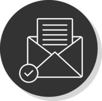ouvert email ligne gris icône vecteur