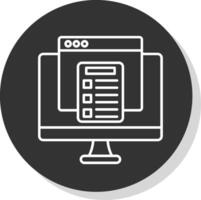 e-learning ligne gris icône vecteur