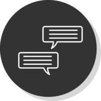 conversation ligne gris icône vecteur