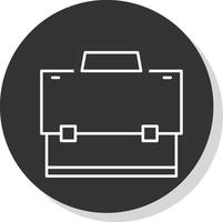valise ligne gris icône vecteur