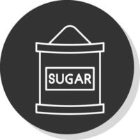 sucre sac ligne gris icône vecteur