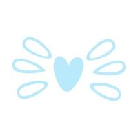 abstrait bleu brillant cœur icône vecteur